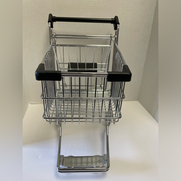 Vintage Miniature Shopping Cart Store Display or Dolls STAINLESS STEEL 11" inch - Picture 2 of 3
